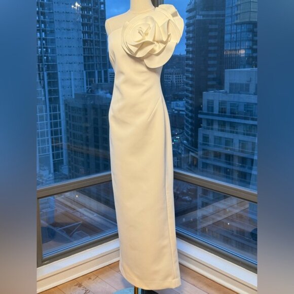 🆕 ACLER 🧿 NWOT Wynyard One Shoulder Maxi Dress, Ivory - Sz AU 8 US 4 - Picture 3 of 14